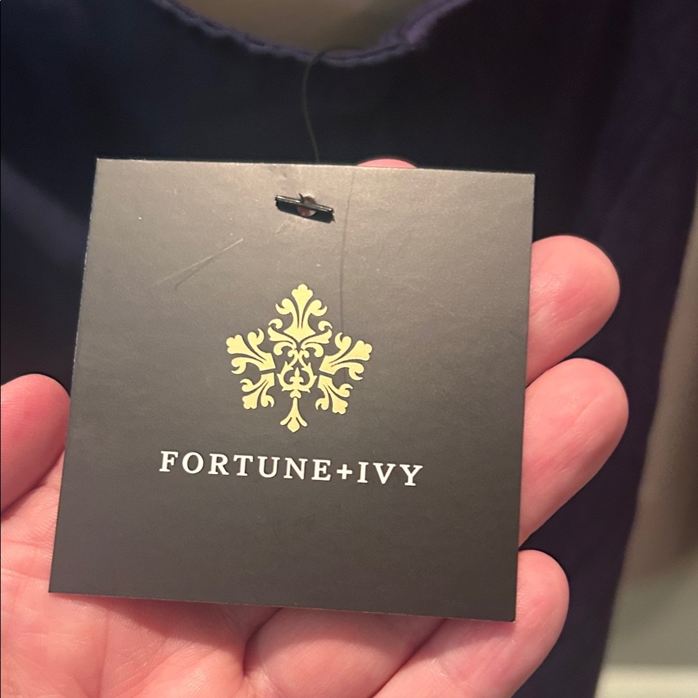 Stitch Fix Fortune+Ivy Navy Blue Leighton Zip Detail Tank Top - Picture 6 of 10